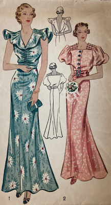 Original 1930s Simplicity 2030 Evening Dress Sewing Pattern Unprinted Size 16 | eBay Original 1930s Simplicity 2030 Evening Dress Sewing Pattern Unprinted Size 16 | eBay