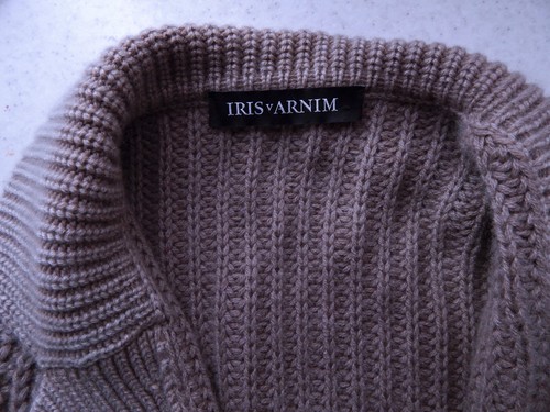 Iris Von Arnim 100% Cashmere Knitted Cardigan  with pockets Brown Size M - Picture 5 of 8
