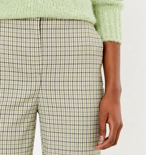 M\u0026S Ladies Trousers Green Check Wool 