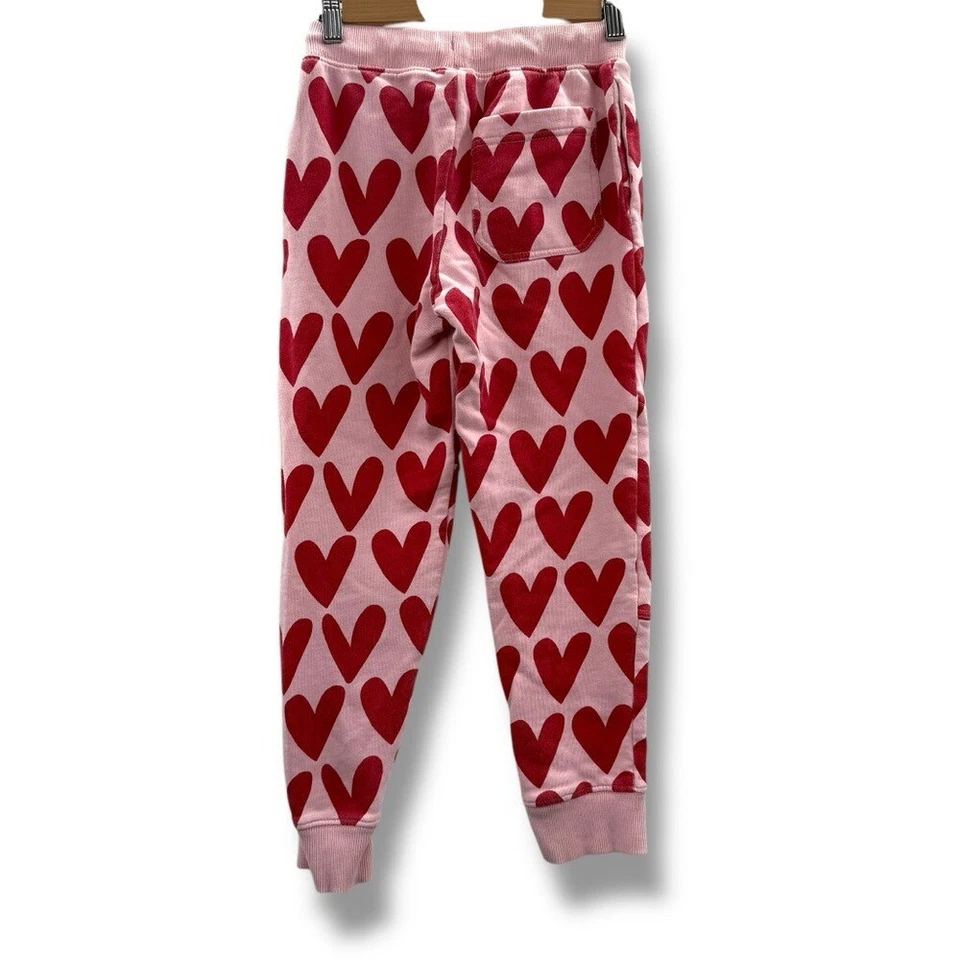 Pantalones con cordón Hanna Andersson ajustados rosa y rojo con estampado de corazón talla 130 / EE. UU. 8 Foto 4 de 4