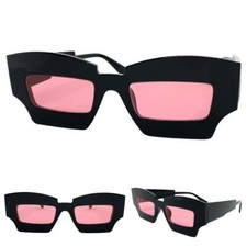 Classic Futuristic Modern Retro Party Club Rave DJ SUN GLASSES Funky Black Frame