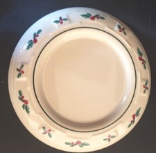 Longaberger Pottery "Holly" 4" Pillar Candleholder Made In USA
