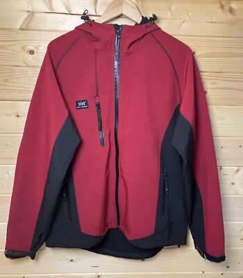 Helly Hansen Windbreaker schwarz rot leichte Jacke mit Kapuze Taschen XL
