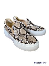 J/Slides Cleo Snake Print Leather Slip-On Platform Sneakers Women's Size 8