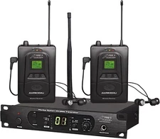Audio2000'S AWM6305U UHF Wireless in-Ear Monitor System w/Two Receivers, New