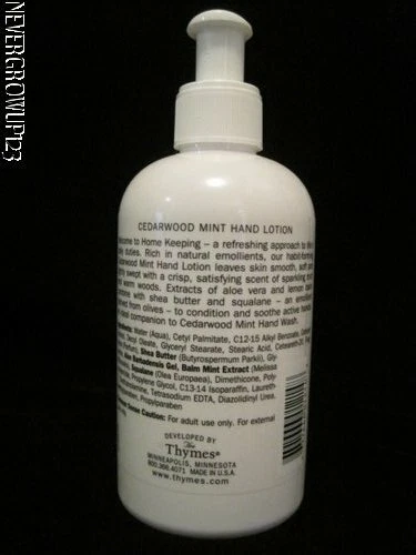 LOCIÓN DE MANOS RETIRADA DE MADERA DE CEDRO TYMES COMO NUEVA ~ 8,25 FL OZ ~ BOMBA DE MANO ~ NUEVA Foto 2 de 2