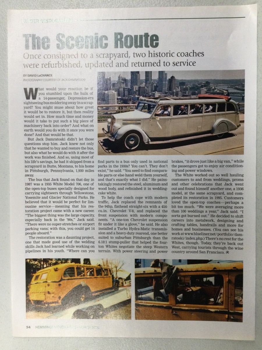 HMN 877 Article Under Restoration 1935 1936 White Model 706 March