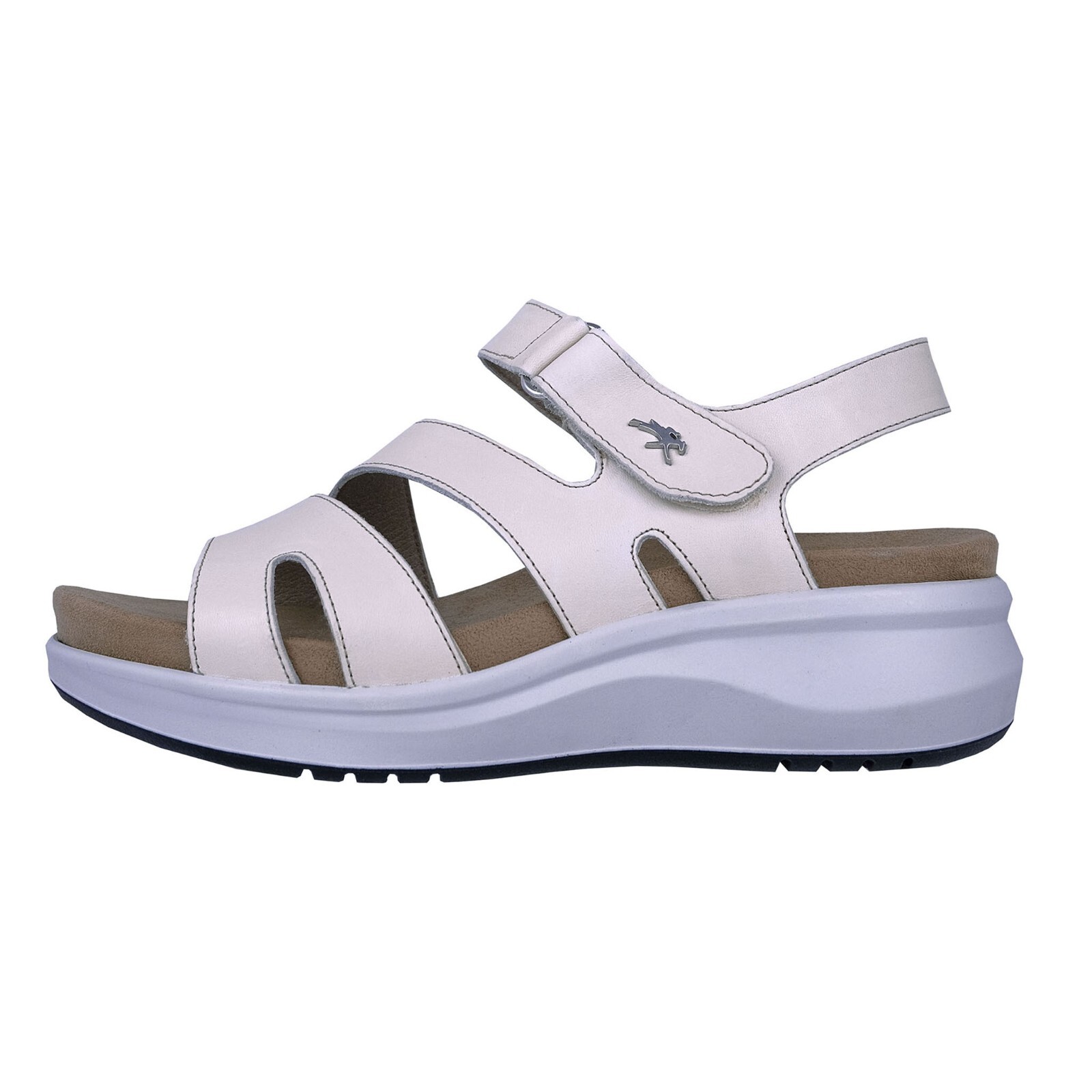 Fluchos Yagon: Sandalias Para Mujer Plantillas Extraíbles Beige Piel F1478