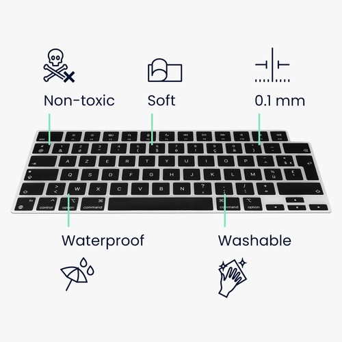 PROTECTION CLAVIER AZERTY FRANCE BELGIQUE POUR Apple Macbook Air 15 M3 2024 A3114 - Photo 3/6
