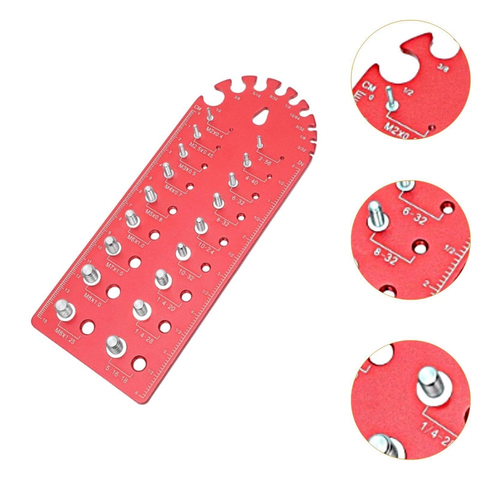 Nut and Bolt Thread Checker Board Screw Size Chart Screw Identifier ...