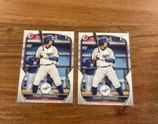 Yeiner Fernandez Lot x2 2023 1st Bowman Prospects Paper Rookie NRMT+ Dodgers