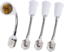 4 Pack E27 Adjustable Flexible Light Bulb Extension Socket Lamp Adapter Extender