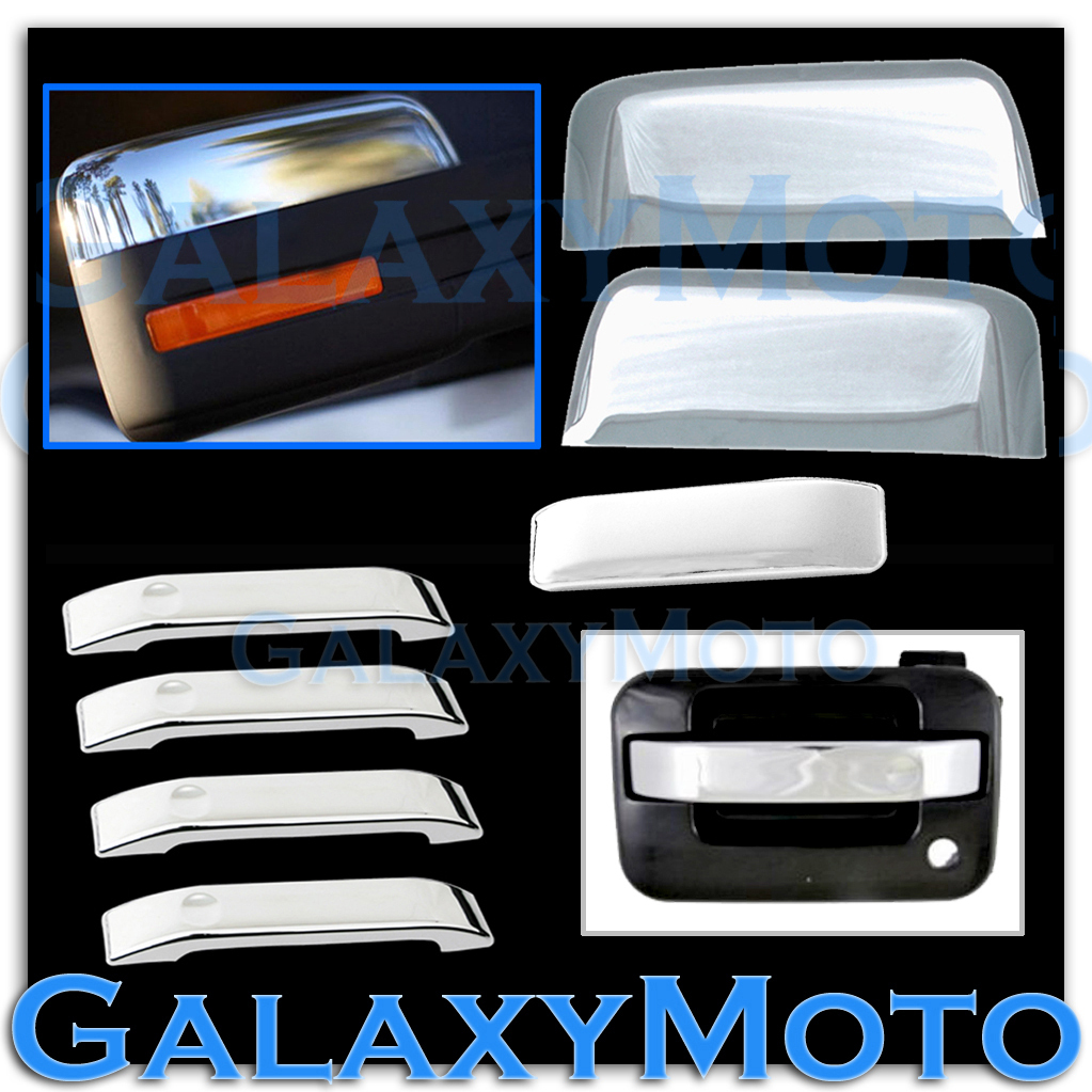 09-14 Ford F150 Chrome Half Mirror+4 Door+Tailgate Handle lever only Cover Trim