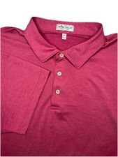Peter Millar Summer Comfort Golf Polo Shirt Men s 2XL Ruby Red Solid NO LOGOS