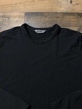 Chrome Shirt Mens Large Black Merino Wool Blend Long Sleeve Crewneck Tee Casual