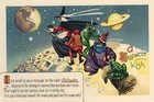 Happy Halloween  SPOOKY Vintage Reproduction Postcard  6" X 4" h10 — photo 1