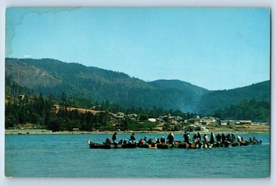 1960 Wedderburn Oregon Postcard Hog Line Fishing Mouth Rogue River Gold Beach