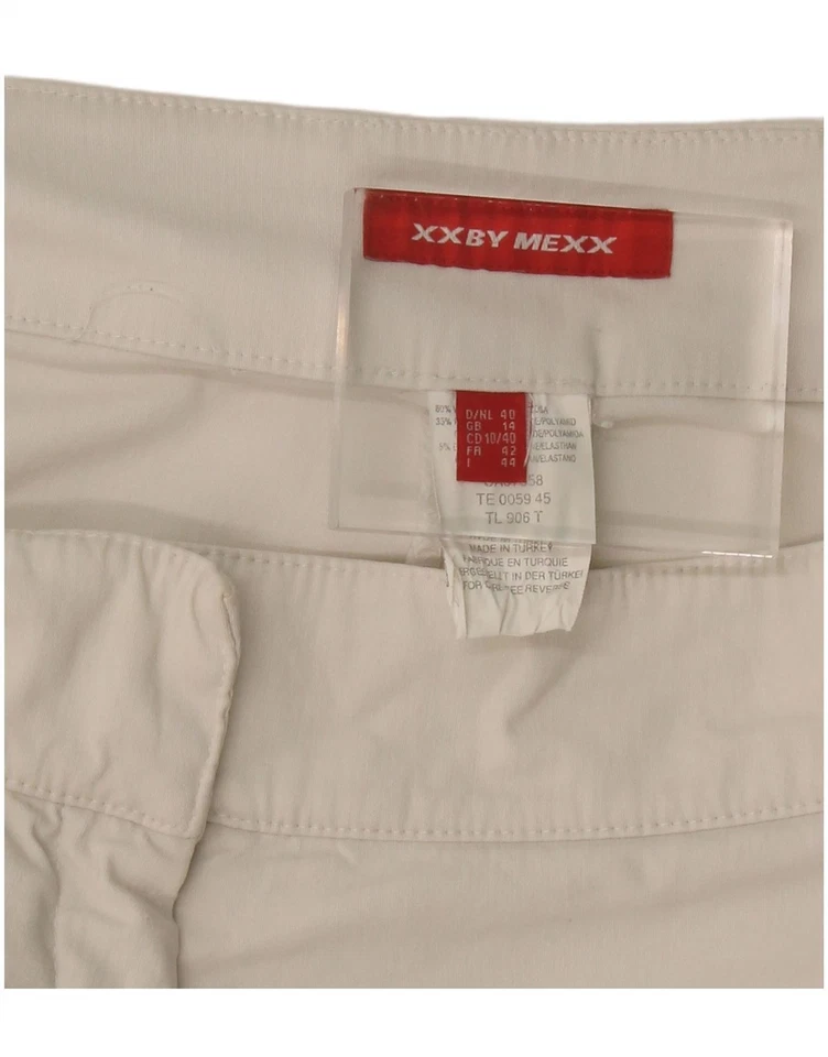 Pantalones chinos de pierna ancha MEXX para mujer Reino Unido 14 medianos W30 L31 viscosa blanca BN27 Foto 4 de 4