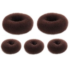 SQULIGT 5 PCS Donut Hair Bun Maker, Dark Brown Ring 5 Piece Assortment,
