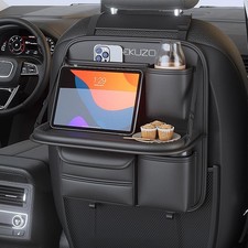Back Seat Car Organizer with Tray,Foldable Car Table for Kids Travel Backseat