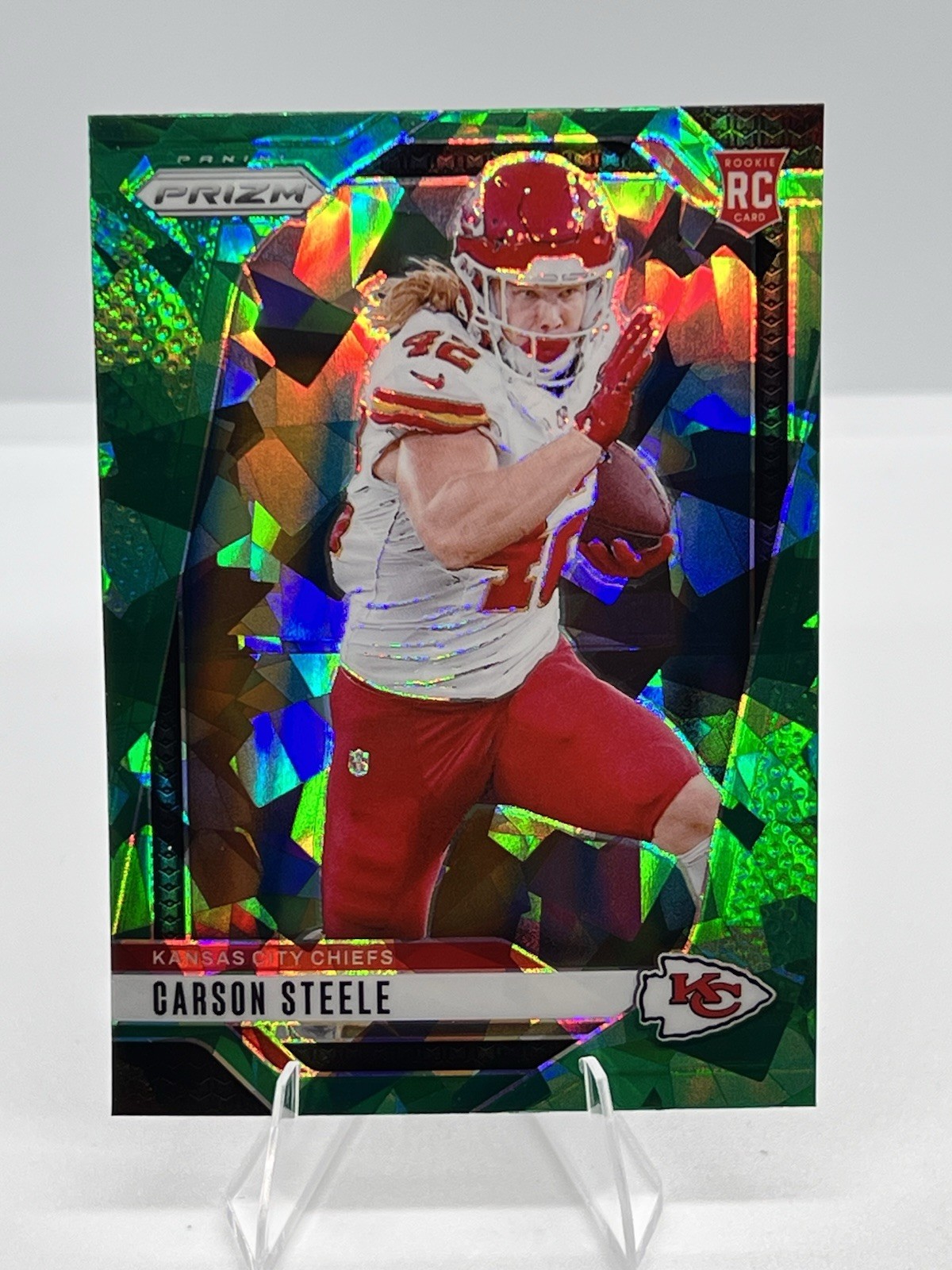 2024 Panini Prizm - Rookies Carson Steele #377 Green Ice Prizm (RC)