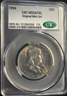 1956 P Half Dollars Franklin CAC Grading MS-66 FBL CAC
