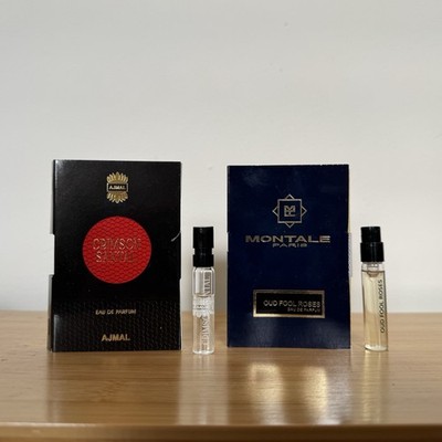 Perfume Samples, Montale Paris Oud Fool Roses, Ajmal Crimson Santal, 1.5ml