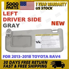 Left Driver Side Gray Sun Visor W/ extension Mirror for 2013-2018 Toyota RAV4