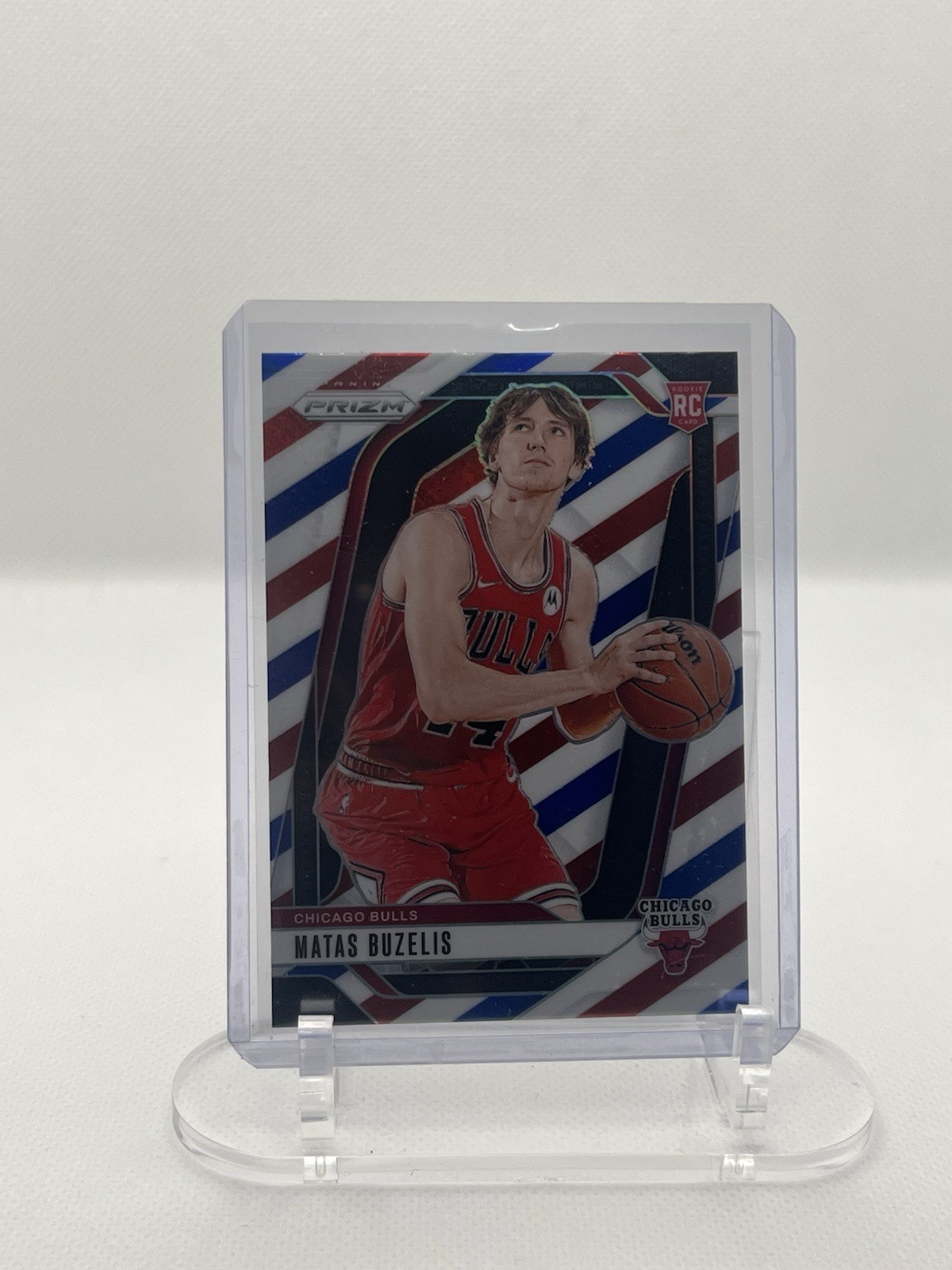 Panini 2024-25 Prizm Matas Buzelis Rookie Chicago Bulls #252 Red White & Blue