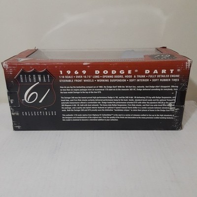 Highway 61 Diecast 1969 Dodge Dart Swinger 1/18 Car Red w/ White