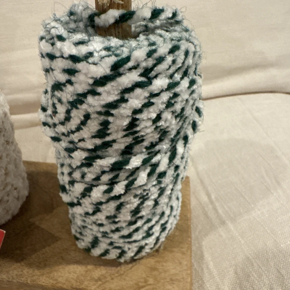 Martha Stewart Spools Holder 3 Chenille Ribbon Red Green White w/Gold New - Image 4 of 4