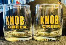 Knob Creek Bourbon Rocks Glasses Set of 2 W/ Stamped Bottom