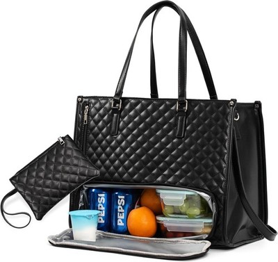 Arbeitstasche Damen mit Isolierted Lunch-Fach, Handtasche mit Laptopfach 15.6