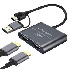 USB to Dual HDMI Adapter 1080P 60Hz HDMI Splitter Extended Display with Drive...