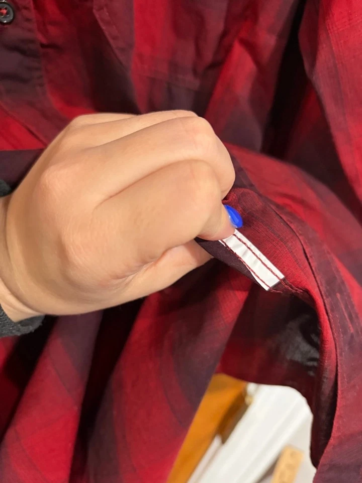 Camisa Billy Reid Rojo Búfalo A Cuadros Abotonada Para Hombre Pequeña Manga Larga Informal Foto 4 de 4