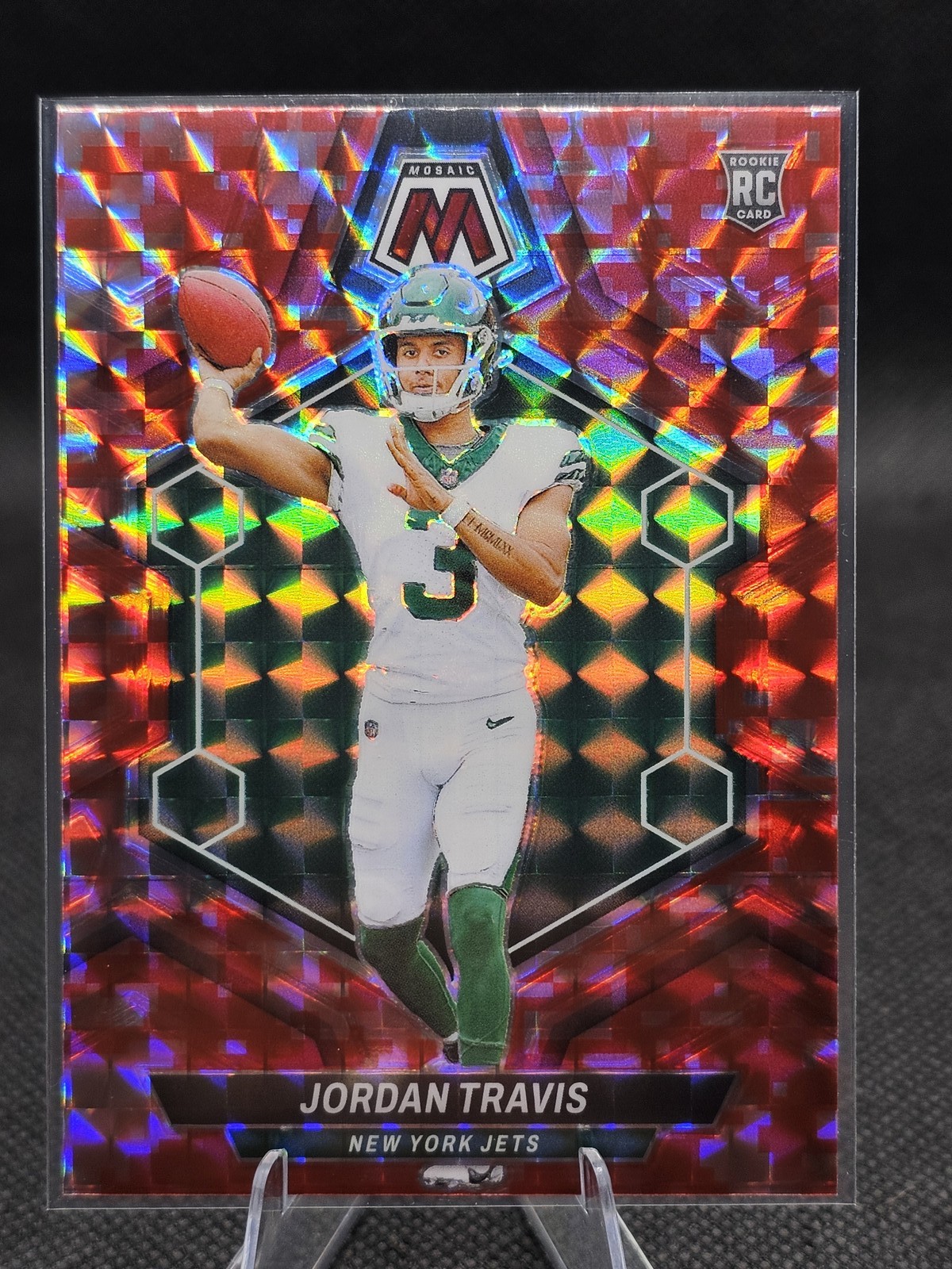 2024 Panini Mosaic #395 Jordan Travis Mosaic Camo Red