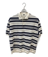 nanamica Striped Polo Sweatshirt Size: L White x navy SUHS413 Men