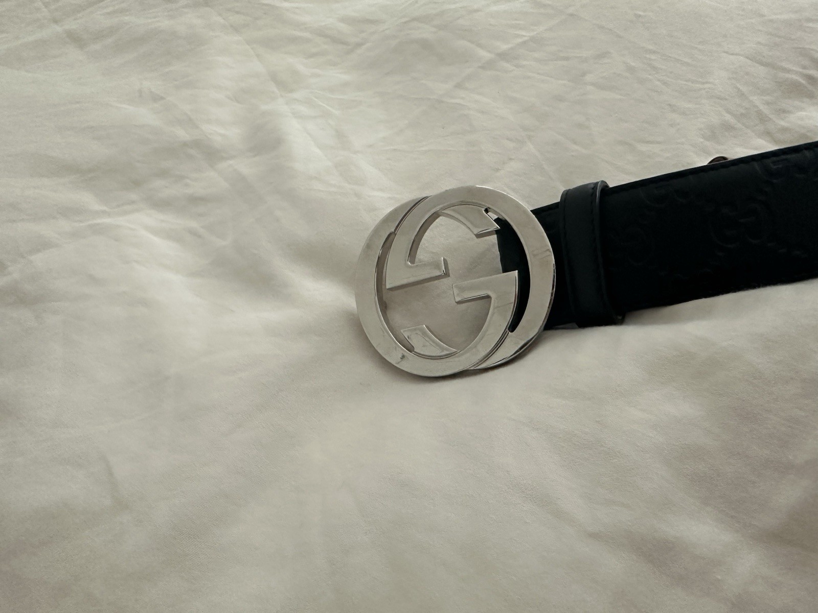 Authentic Gucci Interlocking G Men Leather Belt G… - image 5