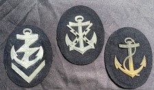 3pcs-WWII German Kriegsmarine Shoulder Rank Rate Insignia In Metal
