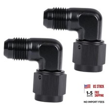 Female to Male Flare 90 Degree Elbow Swivel Fitting 6AN Black, 90 Degree - 2PCS