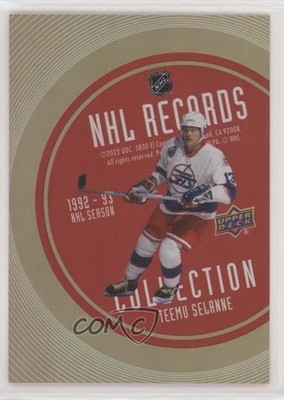 2021 Extended Series Record Collections Gold 74/250 Teemu Selanne #RB-6 HOF 0px1