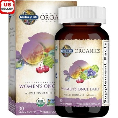 Organic Women's Multivitamin Whole Food Iron Biotin Energy Nails 30 Tablets New