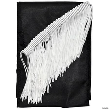 Satin fringed sashes-black