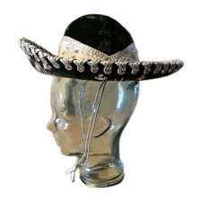 Vintage MARIACHI SALAZAR Yepez SOMBRERO Green Velvet Silver Sequins