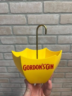 Vintage Gordon's Gin Barware Umbrella Caddy Straw / Cocktail Mix Swizzle Holder