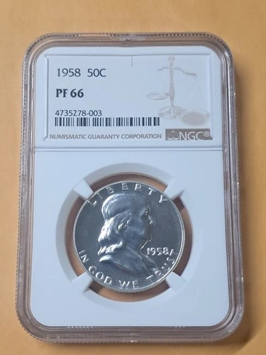 1958 50C Proof Franklin Half Dollar - NGC PF 66