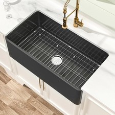 Black Farmhouse Sink 33 Inch - Large Apron Front Kitchen Sink Single Bowl 33...