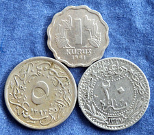Osman. Reich/ Türkei/ Ägypten; 3er- Lot: 1903, 1905 + 1941; Ni/Cu-Ni: 10,58 g