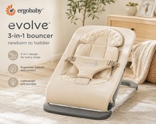 NEW Ergobaby Evolve 3-in-1 Baby Bouncer Cream EVLBNCCRMNA - Open box