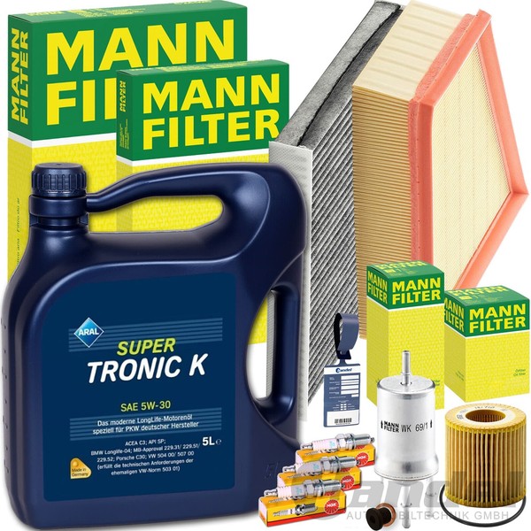 Mann Inspektionspaket+Aral 5W30 Passend FüR VW Polo 9N Skoda Fabia 6Y Ibiza 3-image